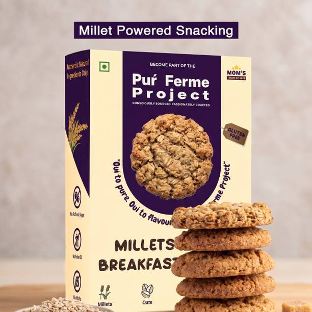 PurFerme Project Millets & Oats Gluten Free Breakfast | No Maida & Zero Refined Sugar Cookies Biscuit (240 g)