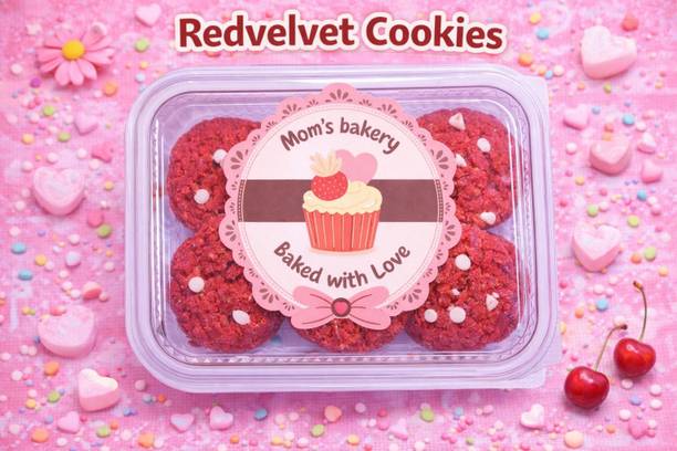 MOM'S BAKERY Red Velvet Cookies| Healthy, Crunchy, Tasty and Delicious Cookies Biscuit