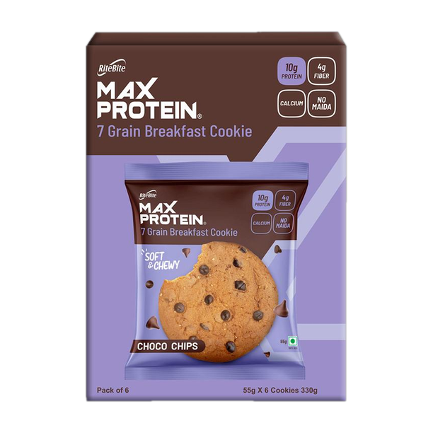 RiteBite Max No Maida Choco Chips Cookie Cookies Biscuit 6 x 55 g