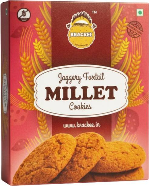 Krackee Jaggery Foxtail Millet Cookies | Olive oil | Made with milllet | Pack of 1. Digestive Biscuit