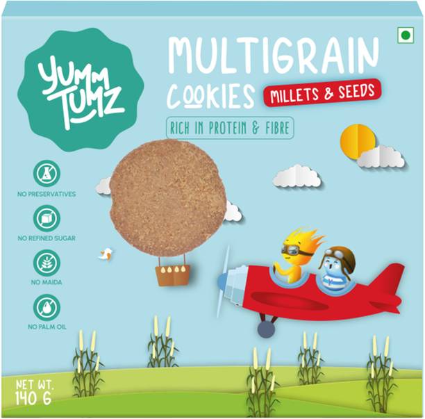 Yumm Tumz Multigrain Millets & Seeds Cookies | No Refined Sugar, Preservative-Free Multi Grain Biscuit