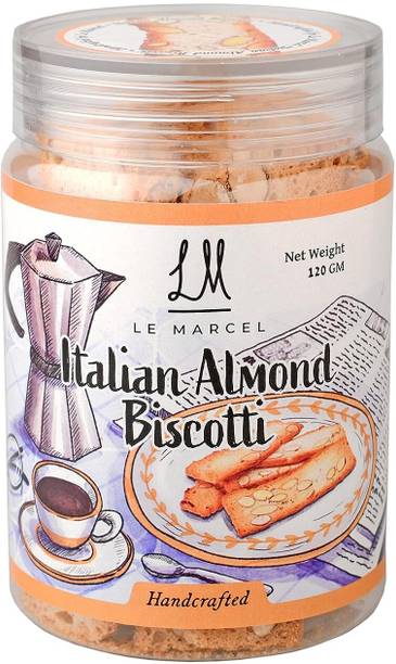 LE MARCEL Italian Almond Biscotti Cookies Baked, Crunchy & Tasty Gourmet Snacks Cookies