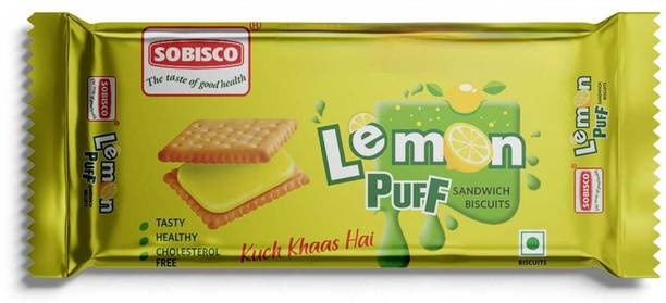 SOBISCO Lemon puff cream biscuits 125g Cream Sandwich Biscuit