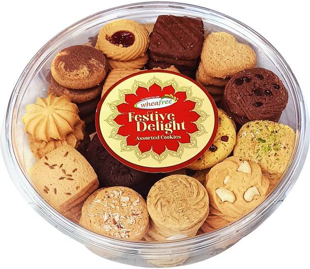 wheafree Gluten Free Festive Delight - Assorted Cookies - 1Kg + 100g | Range of 14 Gluten Free Cookies Cookies Biscuit