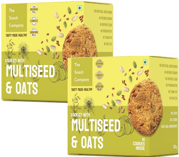 The Snack Company Healthy Multi Seed & Oats cookies I 33% Nuts & Seeds | No Maida Cookies Biscuit