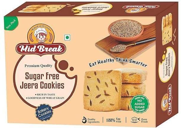 MidBreak Sugar Free Jeera Biscuits, High Fiber, Gut-Friendly, Low Glycemic Index Biscuits Cookies Biscuit