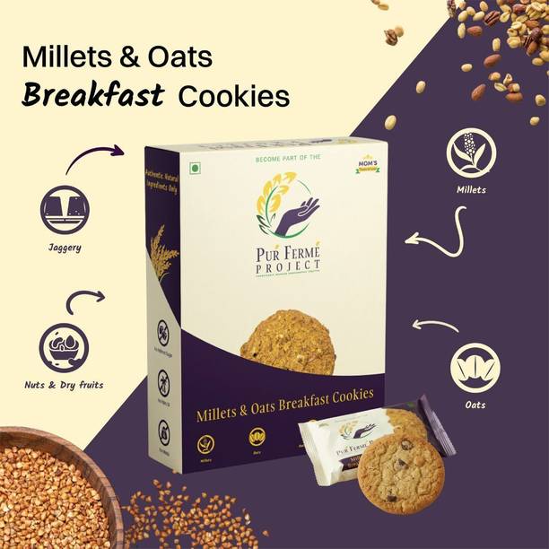 PurFerme Project Millets & Oats Gluten Free Breakfast | No Maida & Zero Refined Sugar Cookies Biscuit