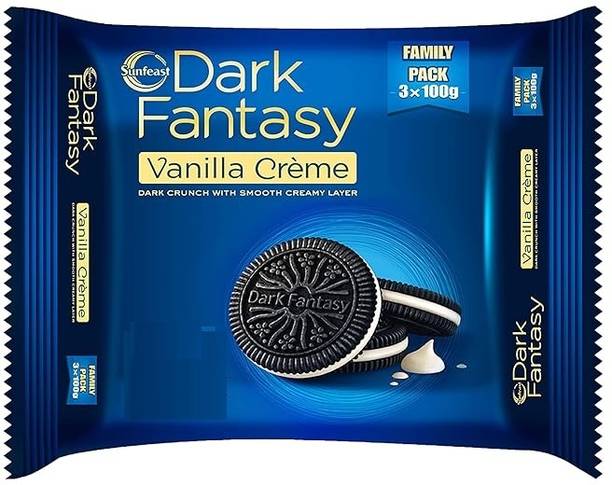 Sunfeast Dark Fantasy Vanilla Creme Biscuit Cream Cracker Biscuit