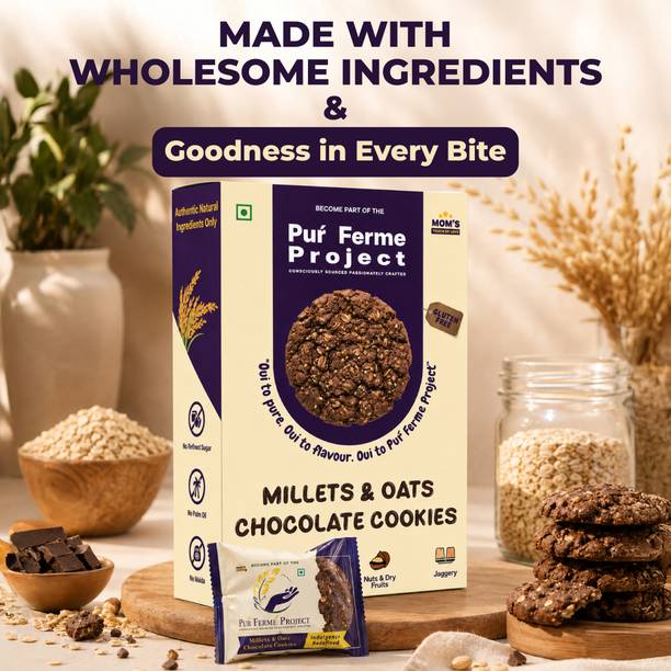 PurFerme Project Millets & Oats Gluten Free Chocolate | No Maida & Zero Refined Sugar Cookies
