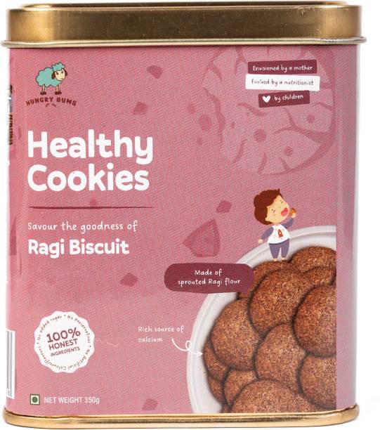 hungrybums Ragi Cookies 100% Ragi Millet Flour, High Fiber High Protein Healthy Gluten Free Cookies Biscuit