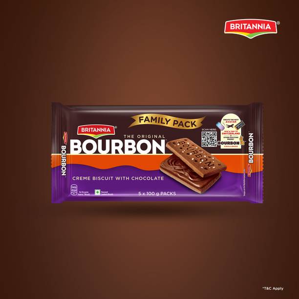 BRITANNIA The Original Bourbon | Creme biscuit with chocolate Cream Sandwich Biscuit