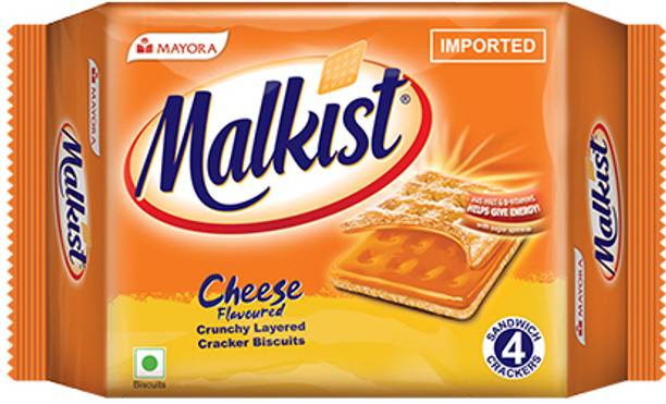 Malkist Cheese Flavoured (Mini pack) - 72g (Pack of 8) Cream Cracker Biscuit