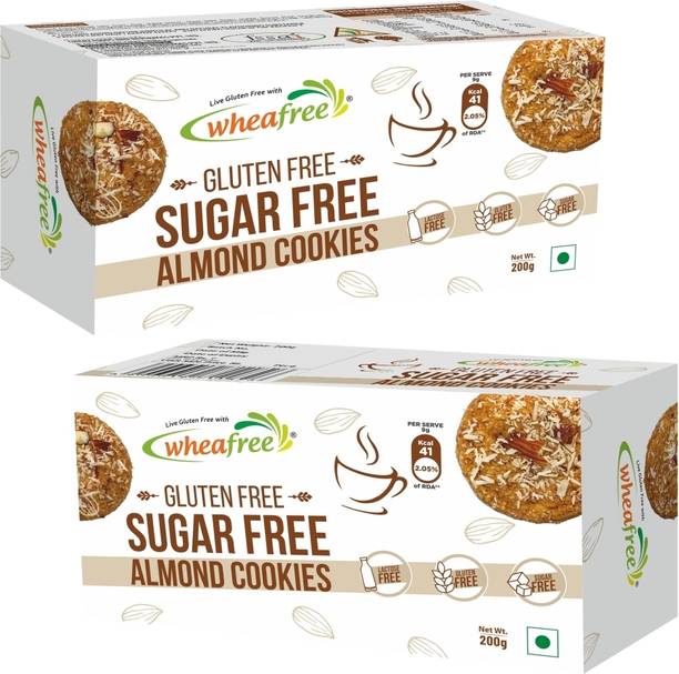wheafree Gluten Free Sugarfree Almond Cookies -Pack of 2 (200g each) Cookies Biscuit