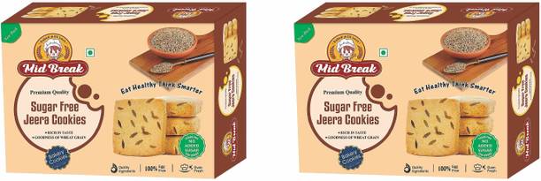 MidBreak Sugar Free Jeera Biscuits, High Fiber, Gut-Friendly, Low Glycemic Index Biscuits Cookies Biscuit