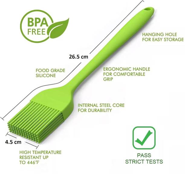 Vibgyor Products Virgin Silicone Oil Butter Brush for Kitchen Silicone Flat Pastry Brush