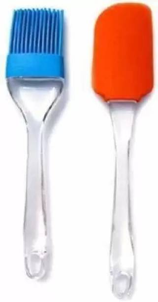 Bunic Spatula and Pastry brush set, oil brush for cooking (set of2) Silicon Flat Pastry Brush