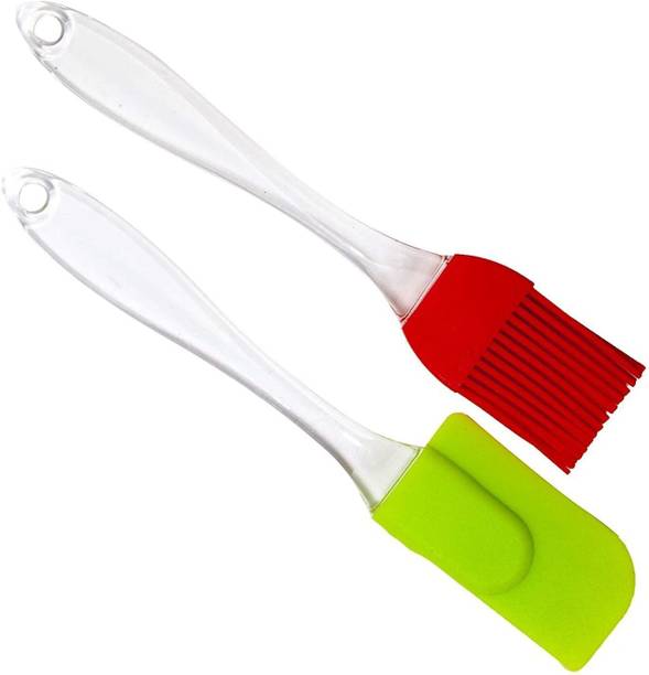 Dashing Silicon Brush & Spatula For kitchen Oiling,Grilling 2 Piece Set Silicon Flat Pastry Brush