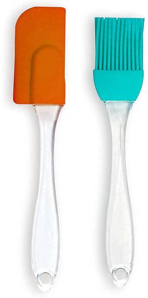 Ferio Silicon Brush & Spatula For kitchen 2 Piece Flat Pastry Brush Silicon Flat Pastry Brush