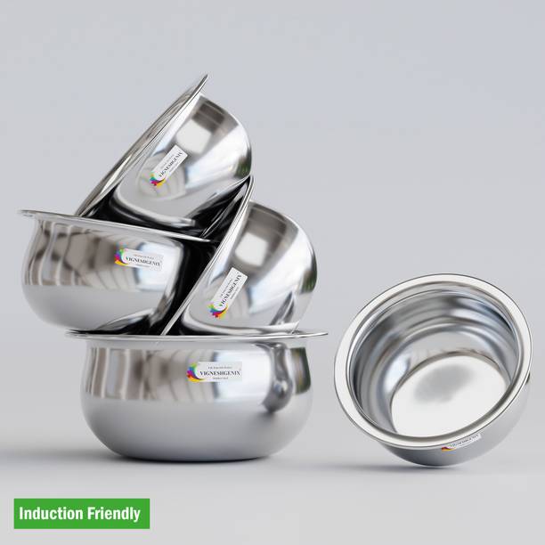 Vigneshgenix Stainless Steel Handi Bowl Set 1500ML To 400ML For Kitchen Storage Induction Bottom Cookware Set