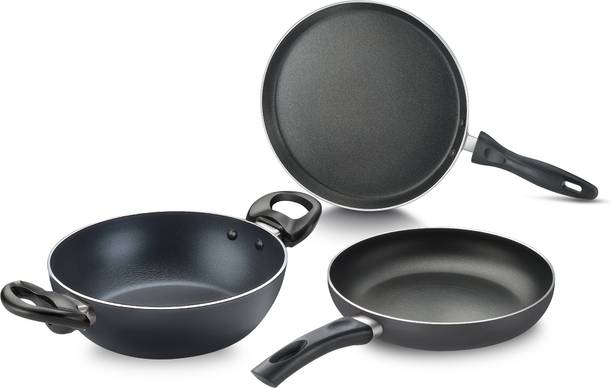 Judge ACE Set of 3|Low Oil Cooking|Durable Body Non-Stick Coated Cookware Set