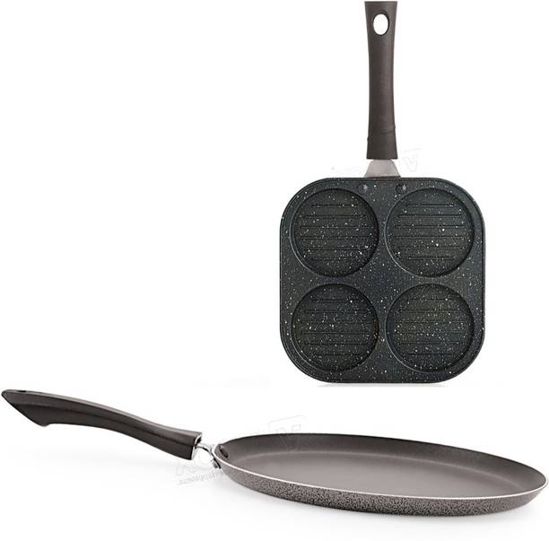 iVBOX Smart-Meal Dosa Tawa and Uttapam Maker Pan Non-Stick Coated Cookware Set