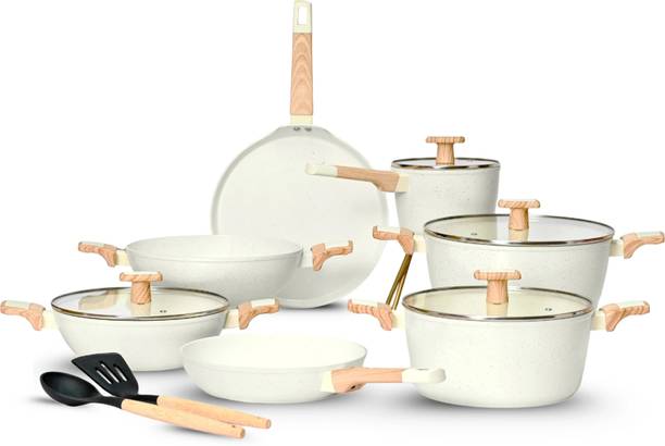 Kréme Ceracook Granite Ceramic Cookware Set of 7pcs Induction Bottom Cookware Set