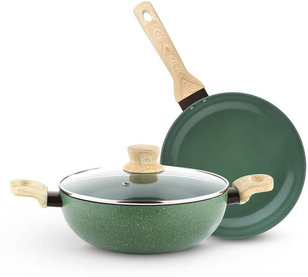 BERGNER Greenfield Non-Stick 3 Pcs Cookware Set with Ceramic Coating | इंडक्शन बॉटम कुकवेयर सेट