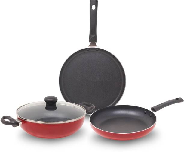 Kreme Cookware Set Combo 3pcs - Non induction Non-Stick Coated Cookware Set