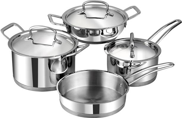 VINOD Classic Deluxe Combo,Set of 4 Pcs,Saucepan, Saucepot, Kadhai and Frypan इंडक्शन बॉटम कुकवेयर सेट