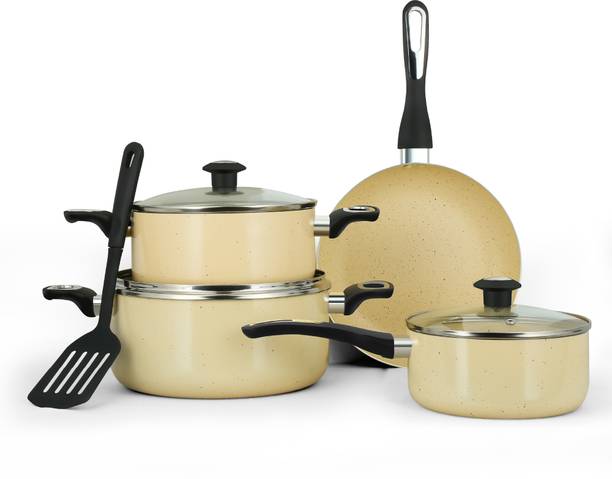 IMPEX Granite Coated Nonstick Cookware Set Beige (NCB 7108BG) Non-Stick Coated Cookware Set