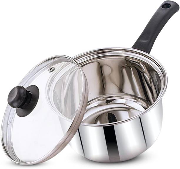 Panca Stainless Steel Sauce Pan With Glass Lid, Tea Pan Milk Pot, 1.5L Premium Pan Cookware Set