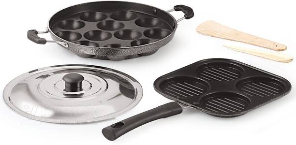 iVBOX Smart-Meal Grill Pan and Appam Maker Pan Non-Stick Coated Cookware Set