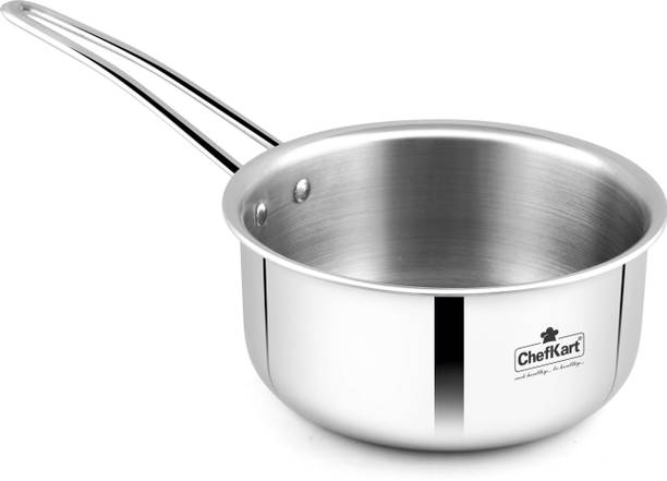 chefkart Triply Stainless Steel Saucepan with Long Handle Induction Bottom Cookware Set