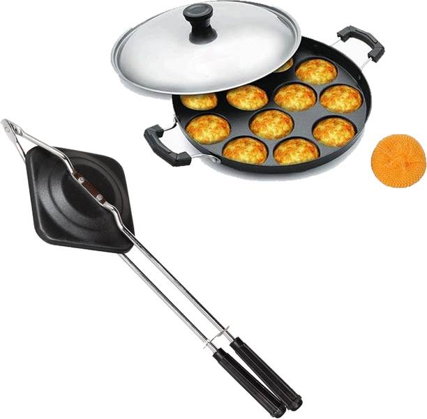 NARV Sandwich Gas Toaster Regular & 12 Cavity Appam Patra with Stainless Steel Lid K0 0 W Pop Up Toaster