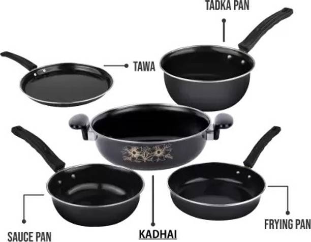 Maharajee Dhan Laxmi Induction Bottom Non-Stick Coated Cookware Set