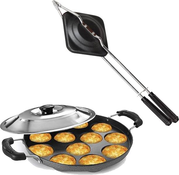 RBGIIT Non-Stick Coated Combo Sandwich Toaster, 12 Cavity Appam Patra with Steel Lid K1 Toast Sandwich Maker