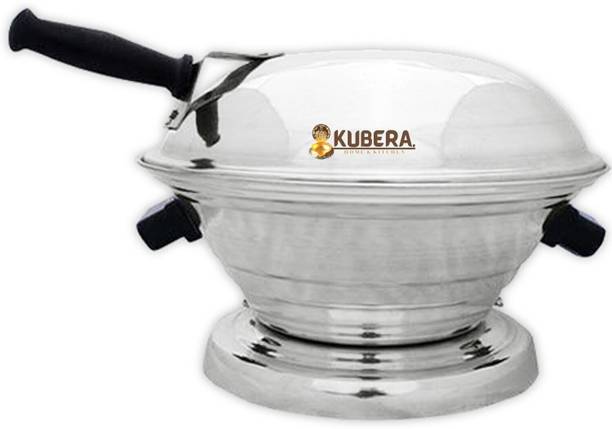 kubera KUBERA Aluminum Tandoor Bati Maker Baking Oven, 25 x 25 x 35 cm, 1 Piece, Silver Gas Tandoor, Barbecue Grill Food Steamer Cookware Set (Aluminium, 1- Piece) Cookware Set Induction Bottom Non-Stick Coated Cookware Set