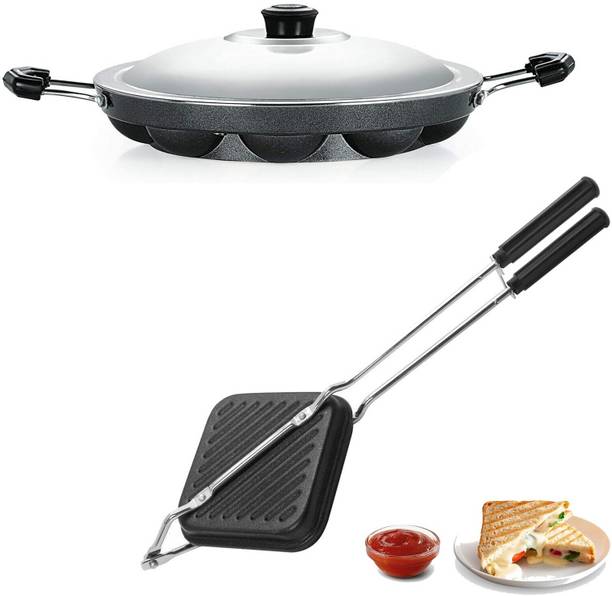 Masox Store Gas Stove Compatible Sandwich Maker | Appam Patra with Stainless Steel Lid S3 Toast