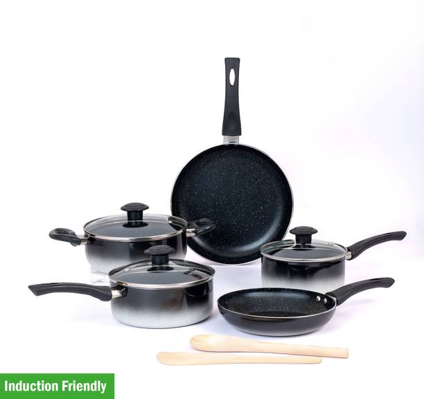 Kreme Aura Granite Induction Bottom Non-Stick Coated Cookware Set