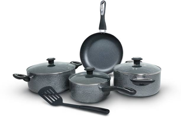 IMPEX Granite Coated Nonstick Cookware Set Grey (NCB 7108BG) Non-Stick Coated Cookware Set