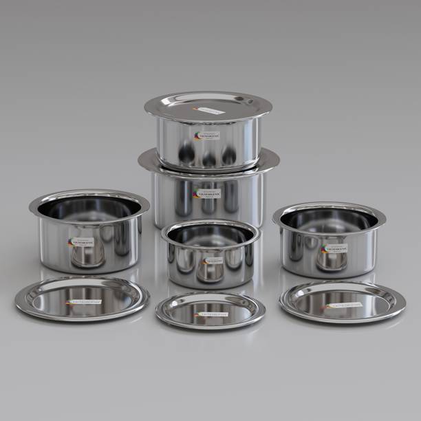 VIGSHRISE VIGNESHGENIX Plain Tope Lid Induction Bottom Cookware Set