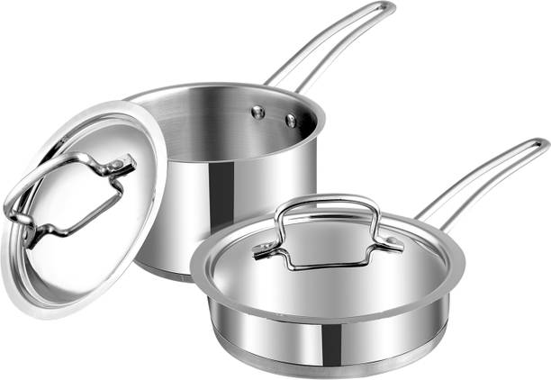VINOD Stainless Steel Classique Deluxe Combo 2 Pcs इंडक्शन बॉटम कुकवेयर सेट