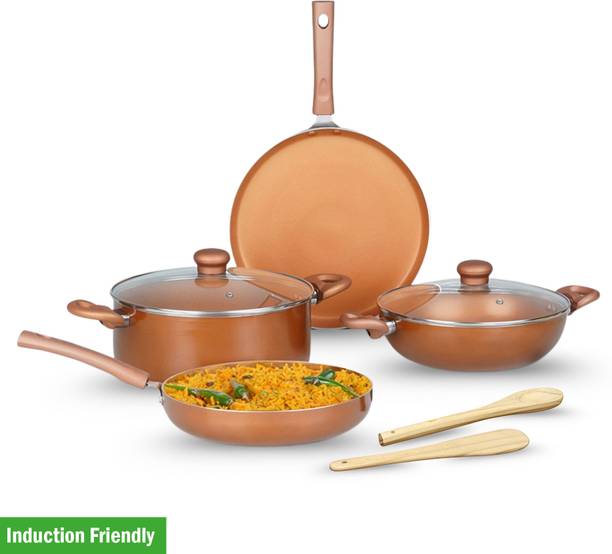 Kreme Sonet 8pcs Induction Bottom Non-Stick Coated Cookware Set