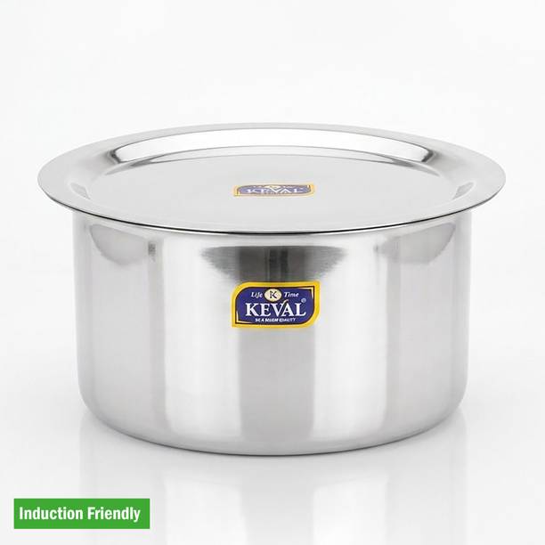 KEVAL KEVAL Cook Smart ONEPLY Steel - 3 Layers Tope with Lid 1100ML 17Cm, Silver Induction Bottom Cookware Set