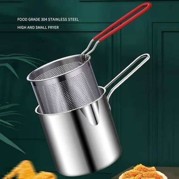 VUTRADERS 1200ml Stainless Steel Fryer Pot 1.2 L Electric Deep Fryer