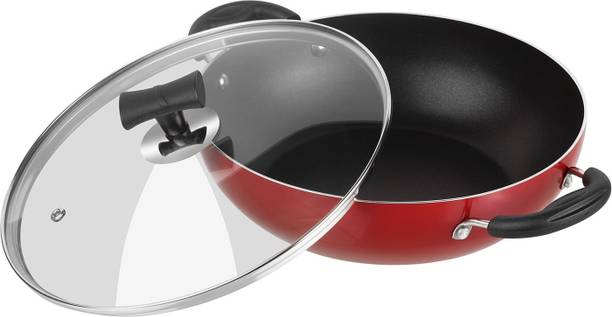 VINOD Poopular Non-Stick Kadai with Riveted Bakelite Handle - Kadhai 22 cm diameter with Lid 2 L capacity