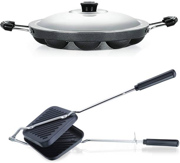 Masox Store Gas Stove Compatible Sandwich Maker | Appam Patra with Stainless Steel Lid S2 Toast Sandwich Maker