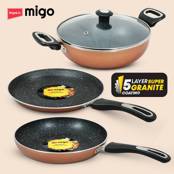 IMPEX 4 Pcs Nonstick Granite Cookware set FKT Festival Gift Set इंडक्शन बॉटम कुकवेयर सेट