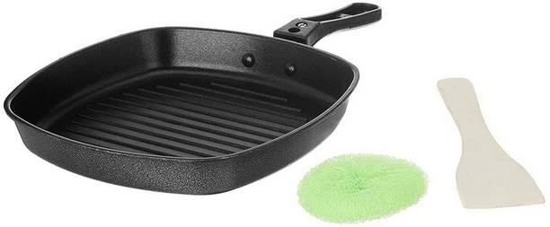 RBGIIT Toast Pan Grilled Sandwich Snackers Large Pan Kadai Multipurpose B9 Non-Stick Coated Cookware Set