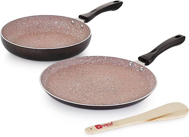 iVBOX ® Koca-Pro 2-Piece 5 Layer Coating Tawa and Fry Pan Gift Set Induction Bottom Non-Stick Coated Cookware Set